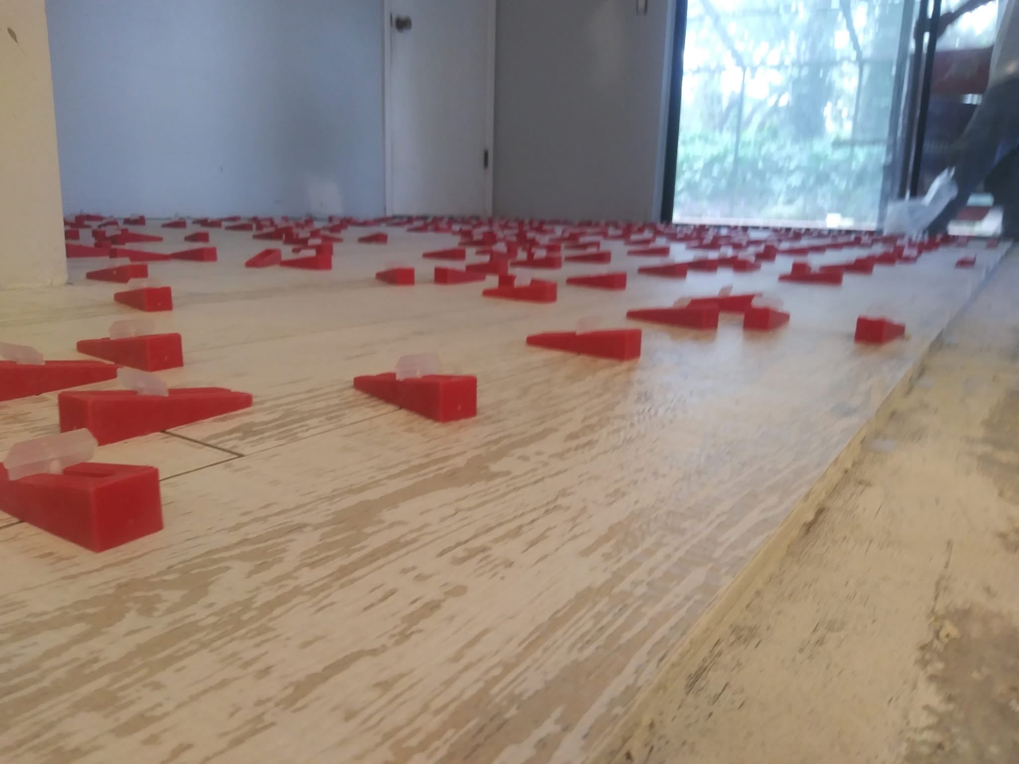 Bedroom floor install close