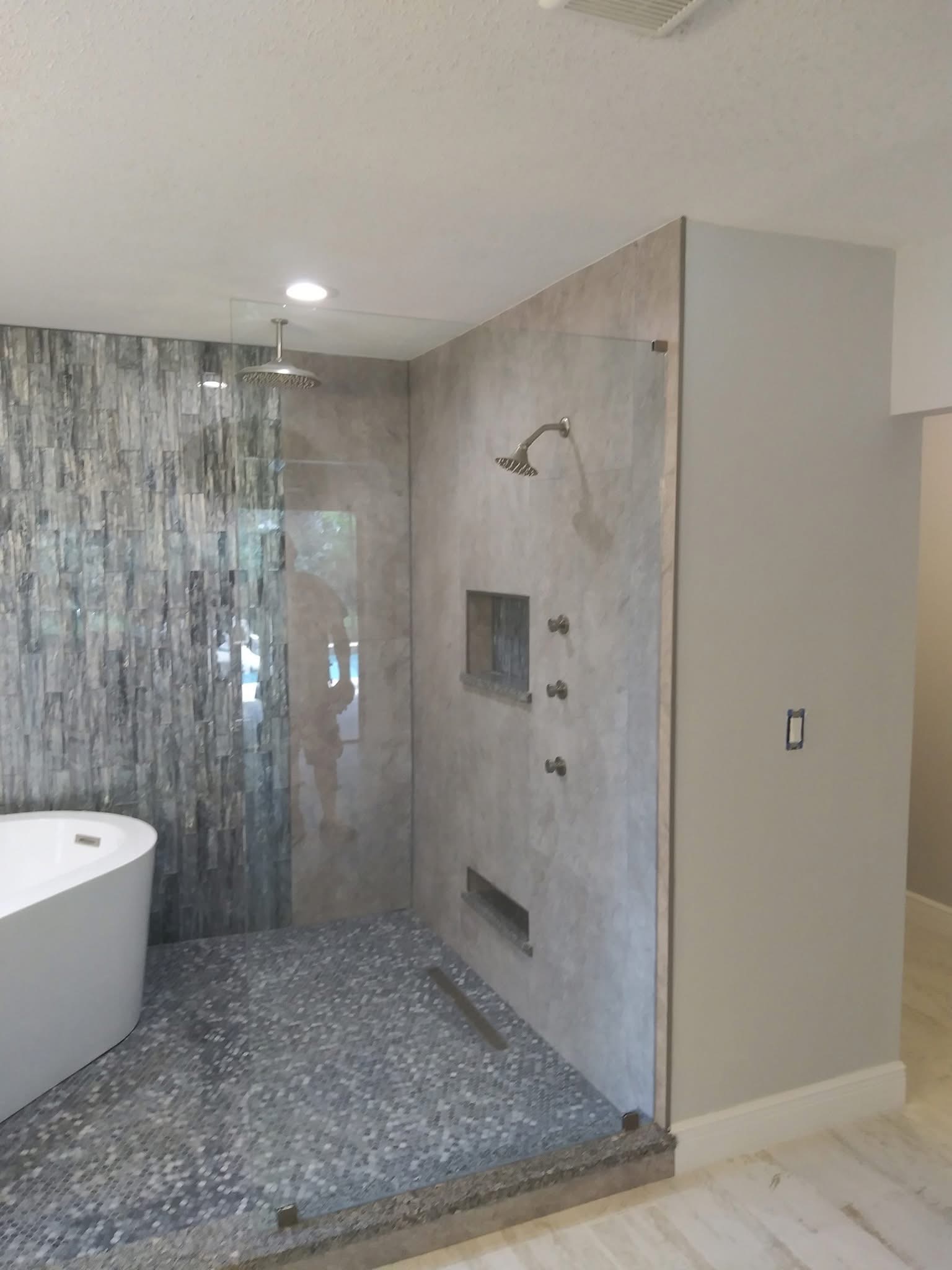 Finished shower area